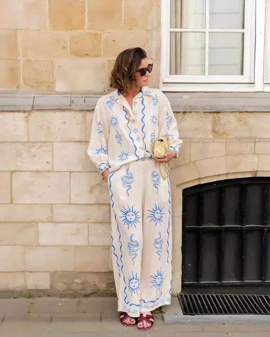 Print Wide-Leg Pants Set - P12 Hub Europe