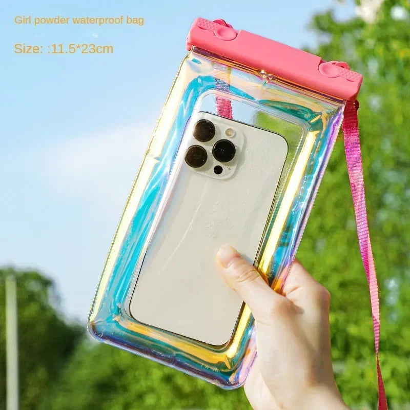 1/5PCS Mobile Phone Waterproof Bag With Touch Screen, Swimming Specific Water Park, Drifting Laser Phone Storage Bag, Phone Case