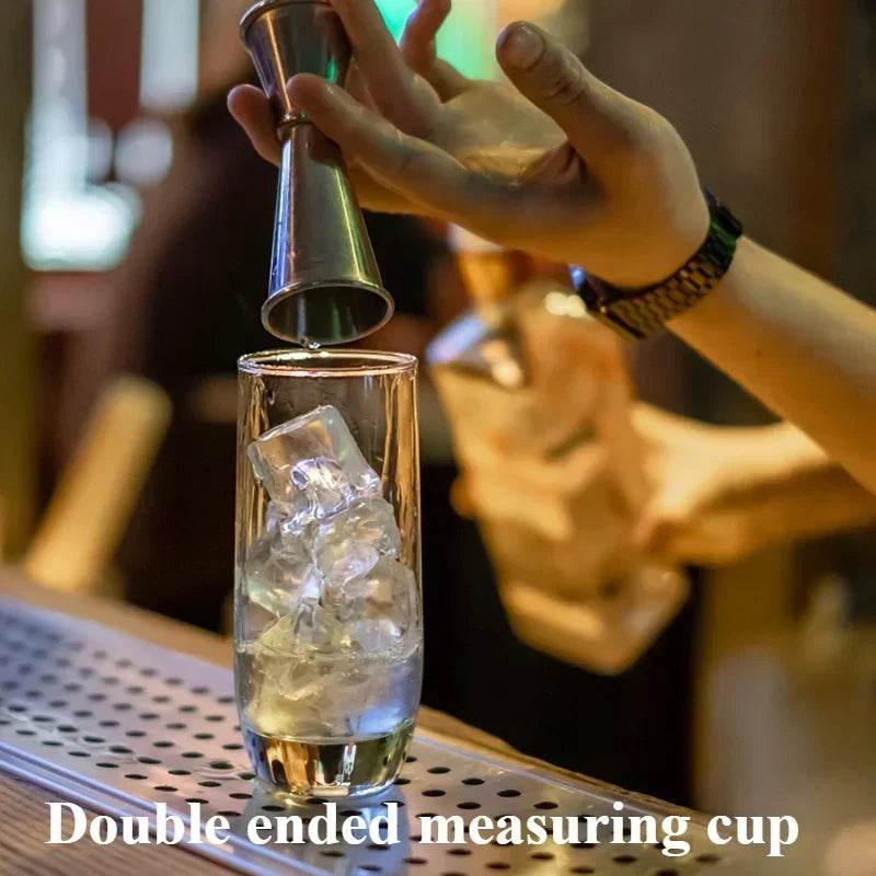 2PCS 30/60ml Cocktail Wine Shaker Measure Cup Stainless Steel Double Shot Drink Spirit Measure Jigger Kitchen Supplies gadget - P12 Hub Europe