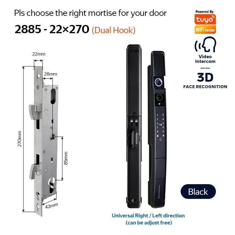 3D Face Lock | Tuya WiFi, Video, IP66, Fingerprint, Sliding Door - P12 Hub Europe