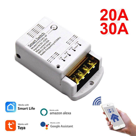 Relay Switch 30A WiFi Smart Tuya Work with Alexa and Google - P12 Hub Europe