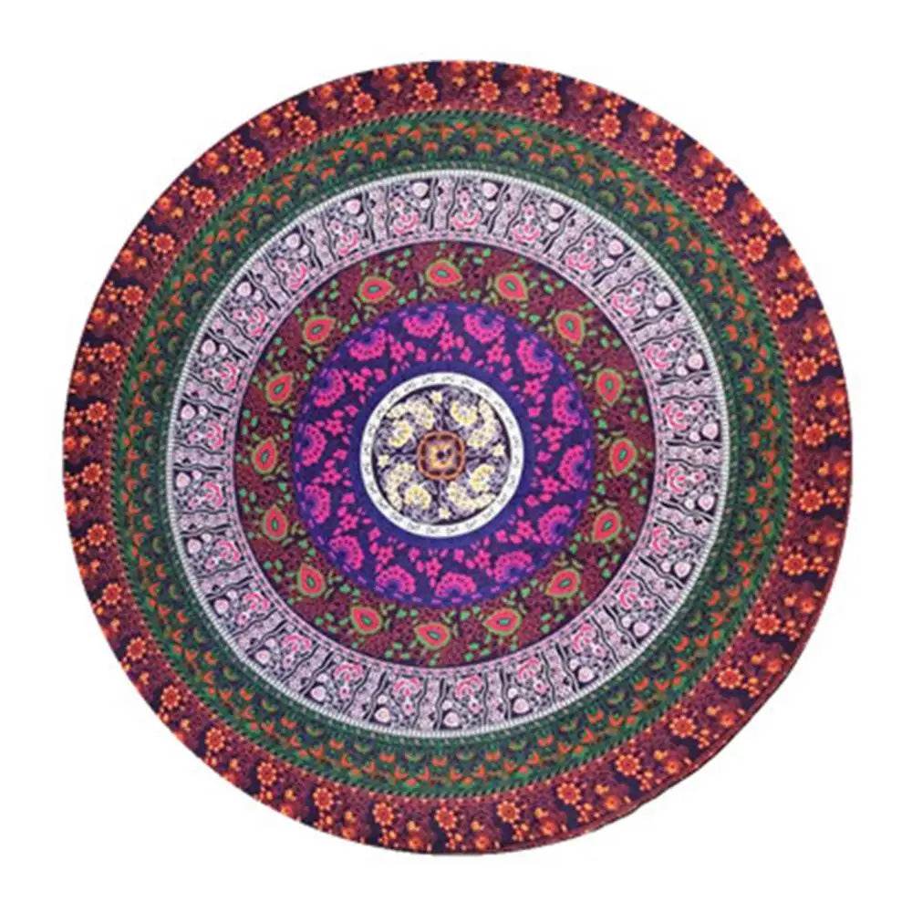 Large Aldult Beach Towel Vintage Round Chiffon Anti-sunlight Shawl Beach Towel Outdoor Yoga Picnic Mat - P12 Hub Europe