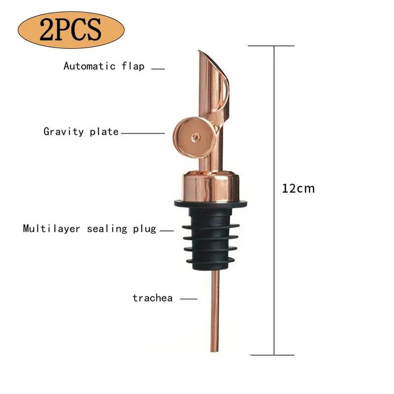 304 Stainless Steel Olive Oil Stopper Cap Dispenser Spout Sauce Vinegar Auto Open Pourer Nozzle Wine Liquor Bottle Plug - P12 Hub Europe