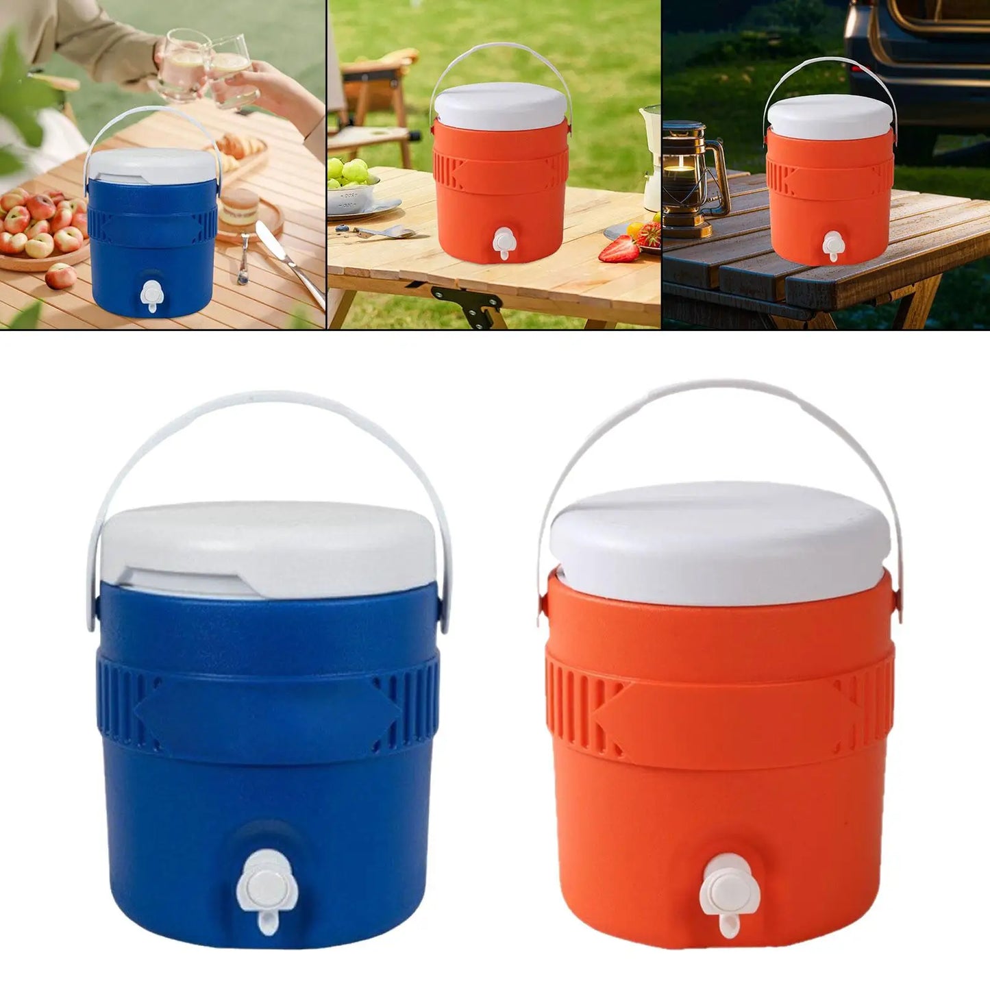 3.8L Insulated Camping Cooler Water Jug Barrel Portable Multifunction Ice Water