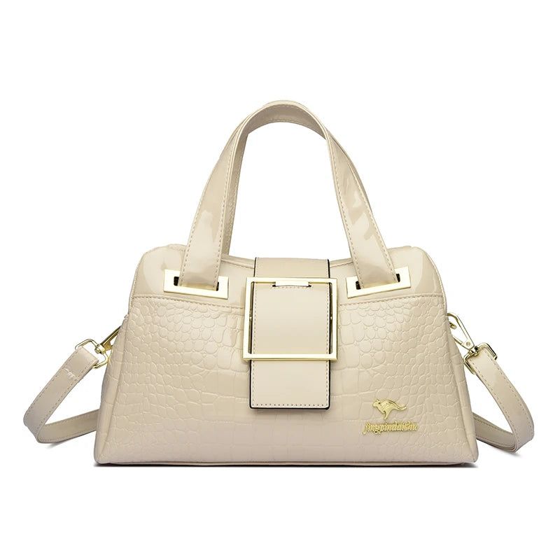 2 layer Large Capacity Tote Bag Luxury Handbags Women Bags Designer Crocodile Pattern Ladies Boston Shoulder Bag High Quality