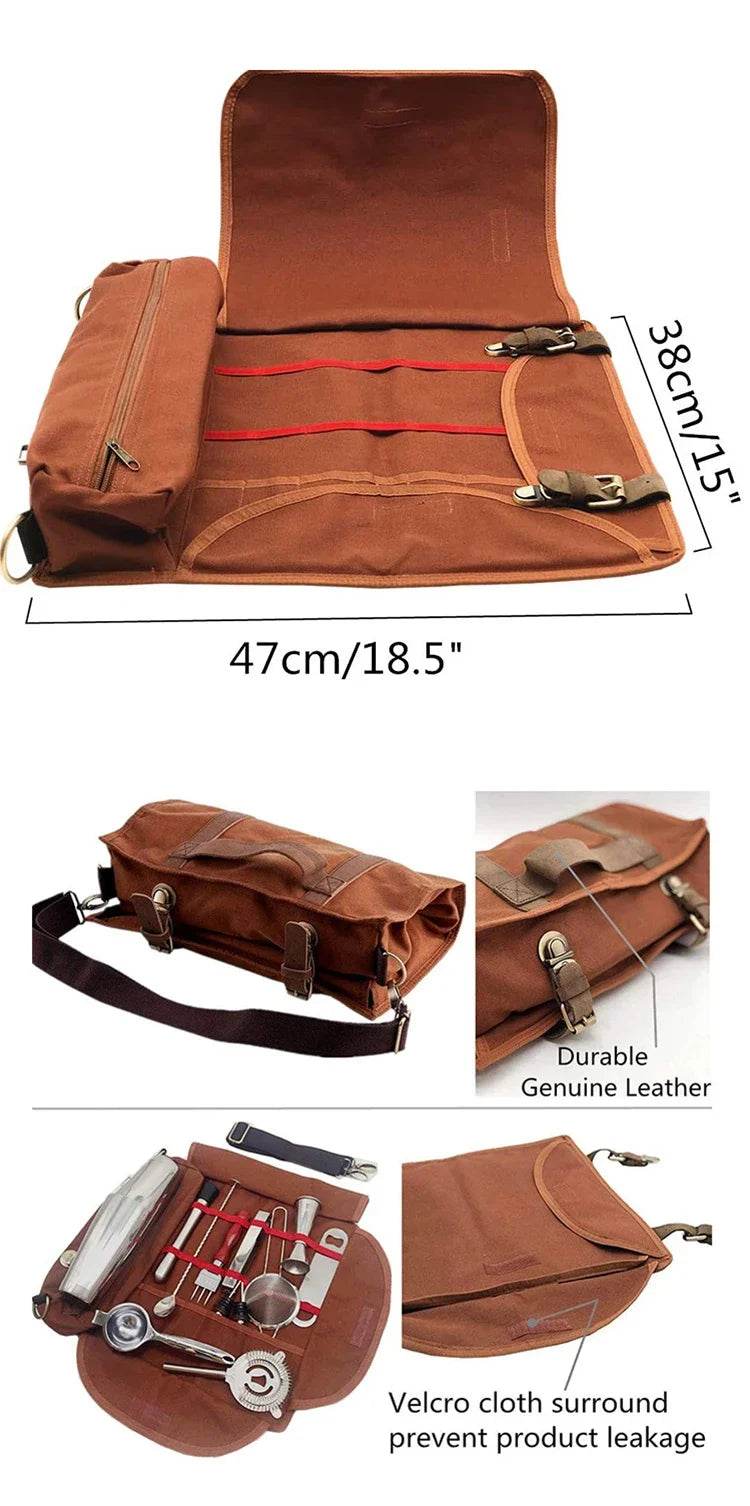 Professional Bartender Travel Bag Portable Bar Canvas Tool Bag Cocktail Shaker Wine Set Storage Bag Without Tools - P12 Hub Europe