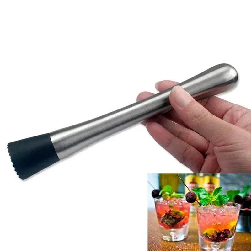 Durable Stainless Steel Wine Mixing Stick Muddler Cocktail Stirrer Shaker Ice Crusher Comfortable Grip Barware Tool - P12 Hub Europe