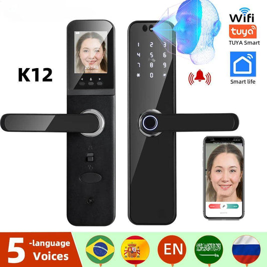 WiFi 3D Face Lock Camera, Screen, Fingerprint, 35-55mm - P12 Hub Europe