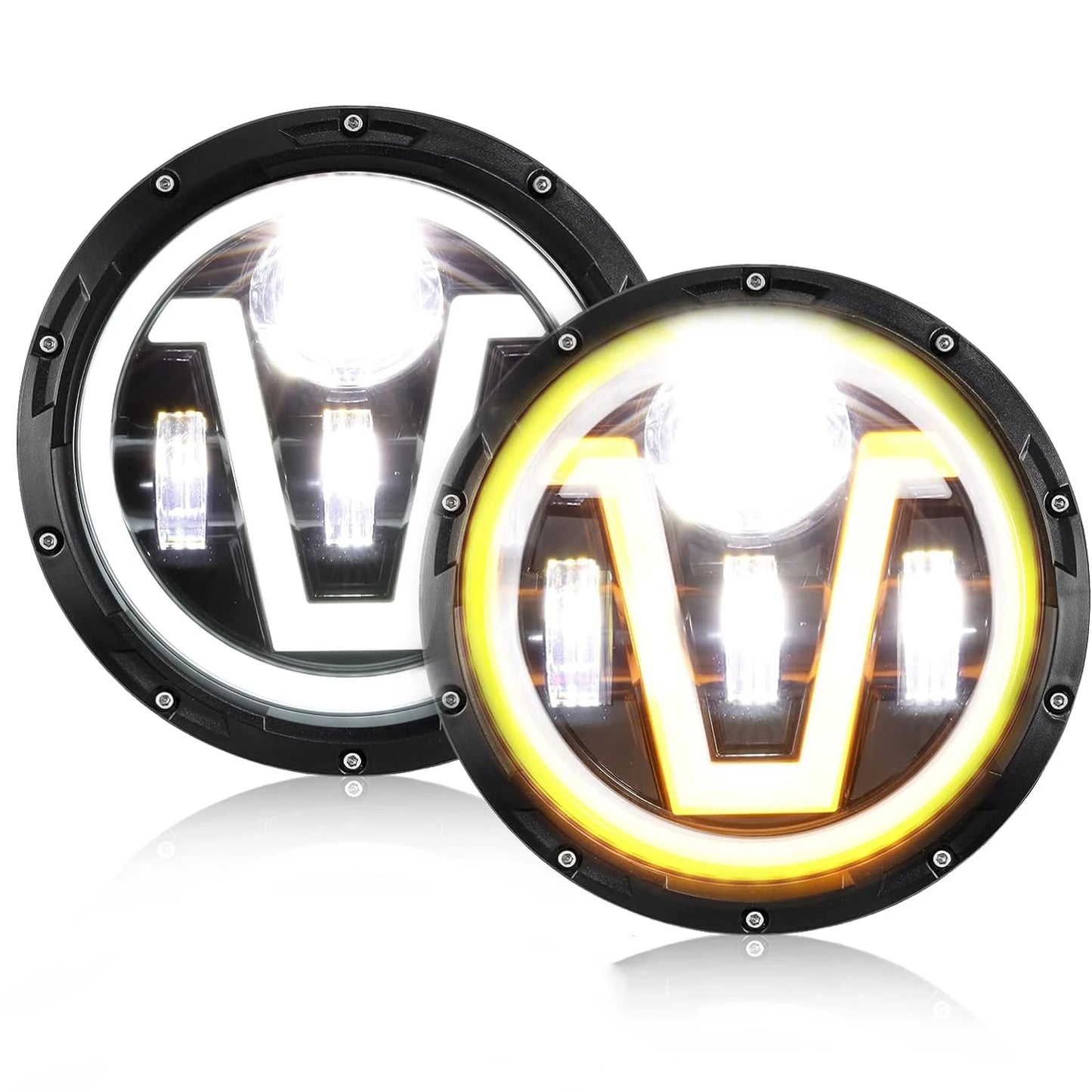2pcs Universal 7 Inch Led Car Motorcycle Headlight DRL H4 Headlamp For Harley BMW Yamha Honda 7" Headlight