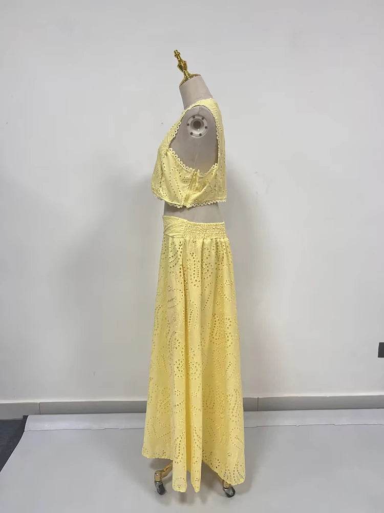 Embroidery Hollow Skirt Set - P12 Hub Europe