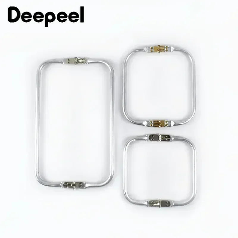 Deepeel 15-30cm Metal Internal Kiss Clasp Purse Frame Cloud Bag Rectangle Pipe Clamps Buckle DIY Handmade Bags Handles Accessory