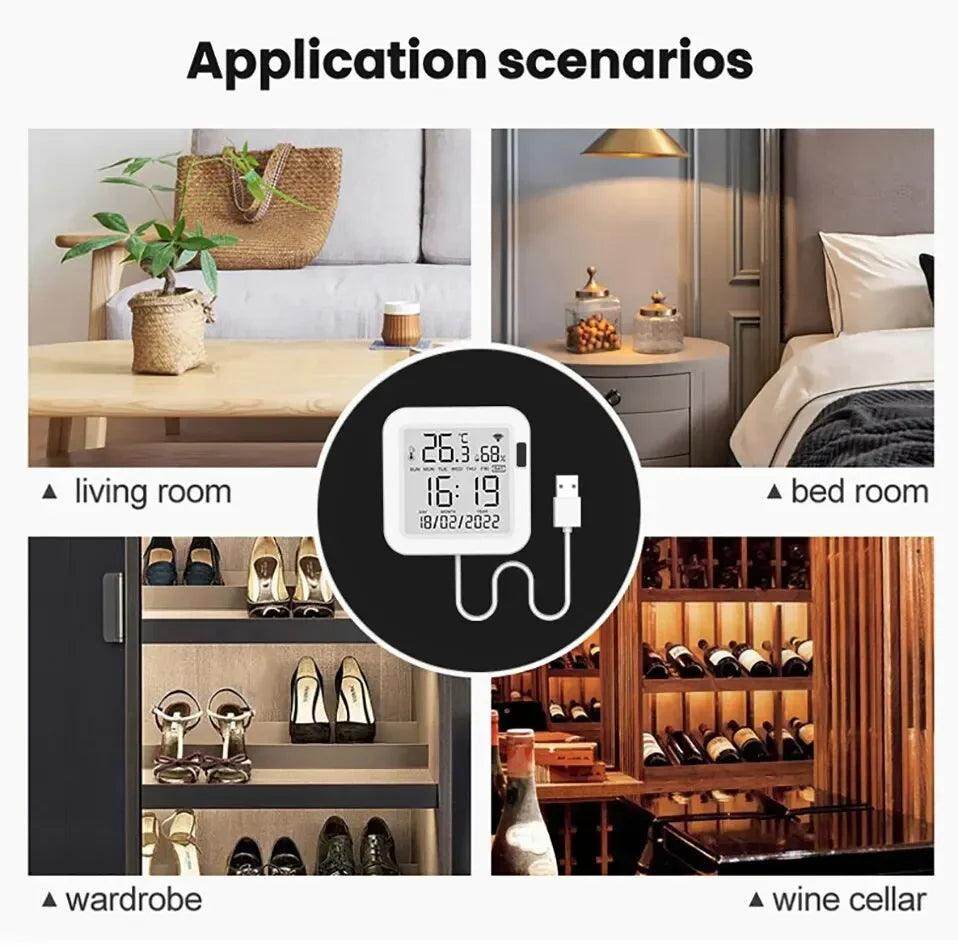 WiFi Temp Humidity Sensor | LCD, Backlight, Smart Life - P12 Hub Europe