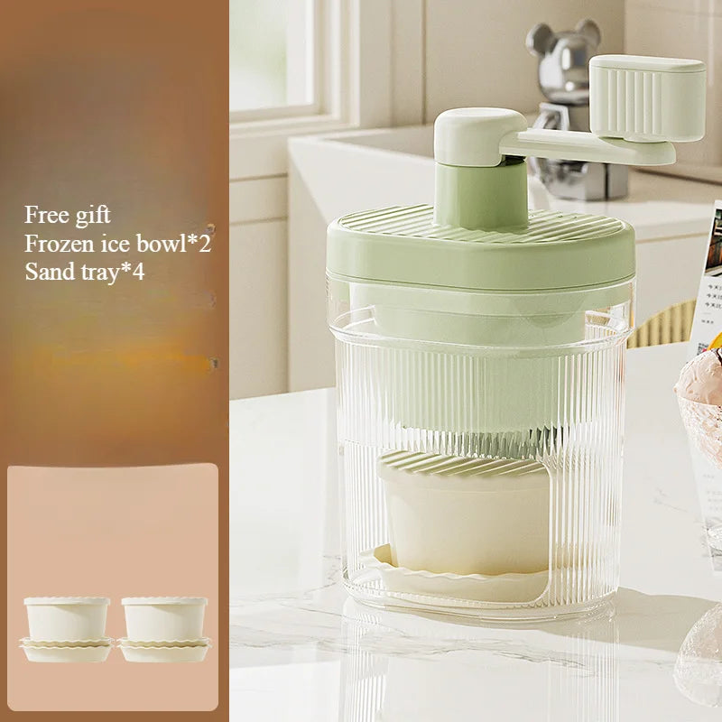 Shaved Ice Machine Small Manual Ice Crusher Home Hand-cranked Machine Making Smoothie Machine Suitable for Outdoor Camping