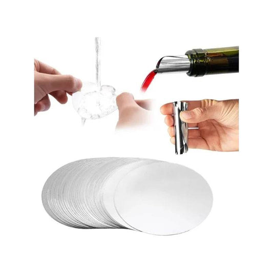 50/100/150/200Pcs 3 Inch Silver Wine Pourer Discs Drip-Proof Drop Drip Stop Pouring Pour Spout Pour Wine Thin Slice - P12 Hub Europe