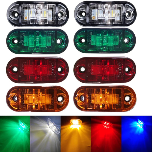2PCS Trailer Truck Caravan Side Clearance Marker Lamp Warning Lights 12V 24V LED Side Marker Lamp Red Yellow White