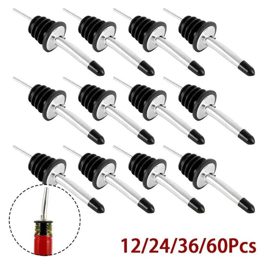 12/24pcs Stainless Steel Classic Bottle Pourers Tapered Spout Liquor Pourers Flow Wine Bottle Pour Spout Stopper Bar Accessories - P12 Hub Europe