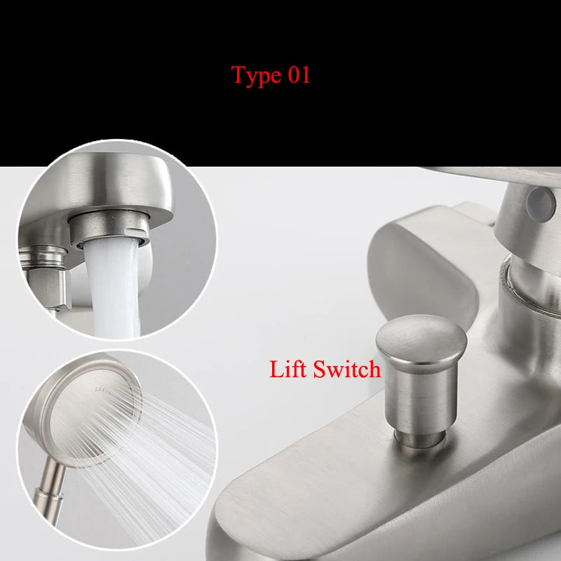 Bathroom Shower Faucet 304 Stainless Steel Mixer Tap Hot and Cold Bathroom Mixer Mixing Valve Bathtub Faucet Shower Faucets Set