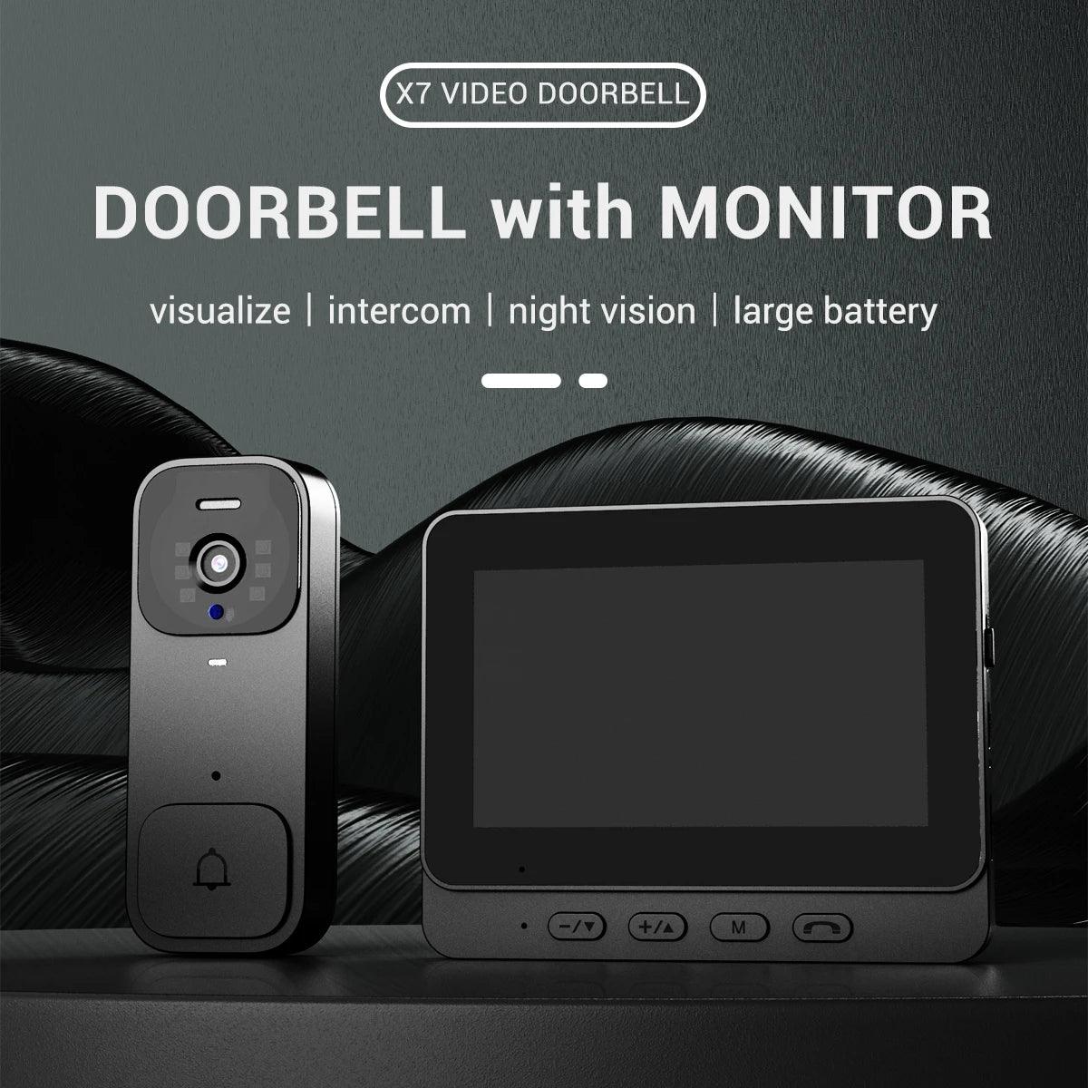 Video Doorbell 4.3"   Night Vision, 2-Way Audio, No WiFi