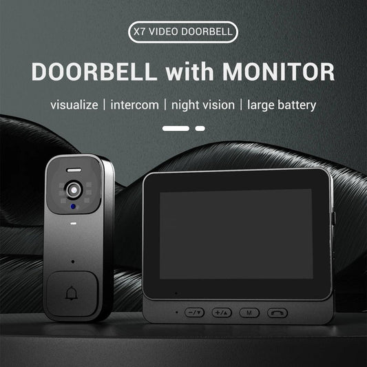 Video Doorbell 4.3"   Night Vision, 2-Way Audio, No WiFi