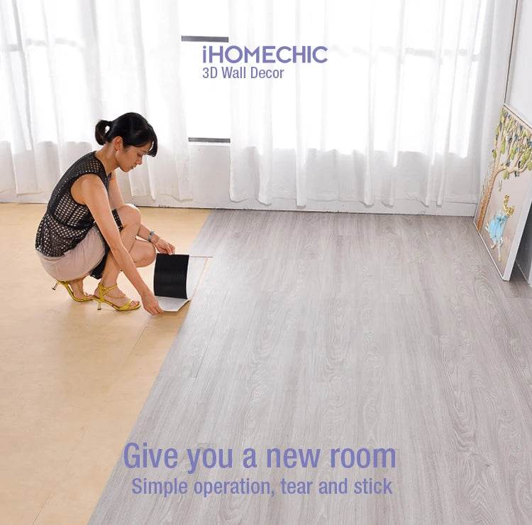 3D Self-Adhesive thick Wood Grain Floor sticker Wallpaper Modern Wall Sticker Waterproof Living Room Toilet Kitchen Home Decor - P12 Hub Europe