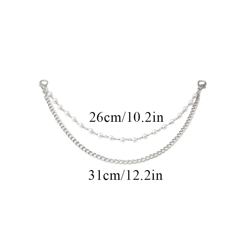 Multi-layer Metal Bag Chain DIY Handles Butterfly Heart Star Pendant Shoulder Bag Chain Replacement Bag Accessories Pearl Chain