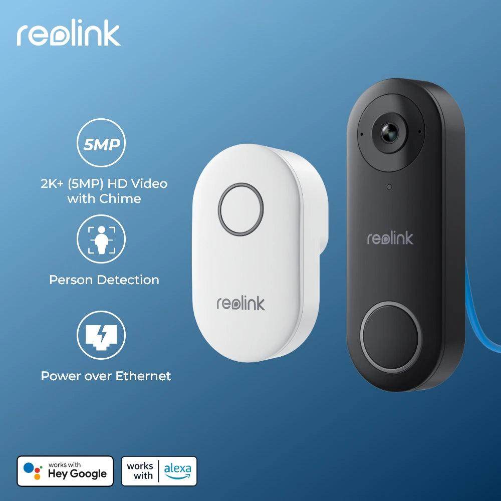 PoE Doorbell Reolink 5MP | Person Detect, 180° View, 2-Way Audio - P12 Hub Europe