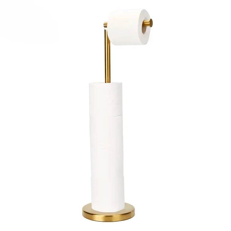 Paper Towel Holder Bathroom Stainless Steel Floor Mounted Toilet Paper Holder Single Pole Kitchen Floor Shelf Bathroom Fixtures - P12 Hub Europe
