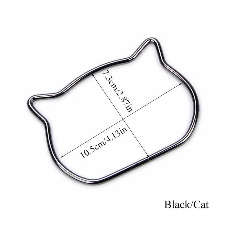 1Pc Metal DIY Handbag Tote Handles Replacement Creative Bear Cat Ear Bag Handle Decoration Handcraft Bag Making Accessories