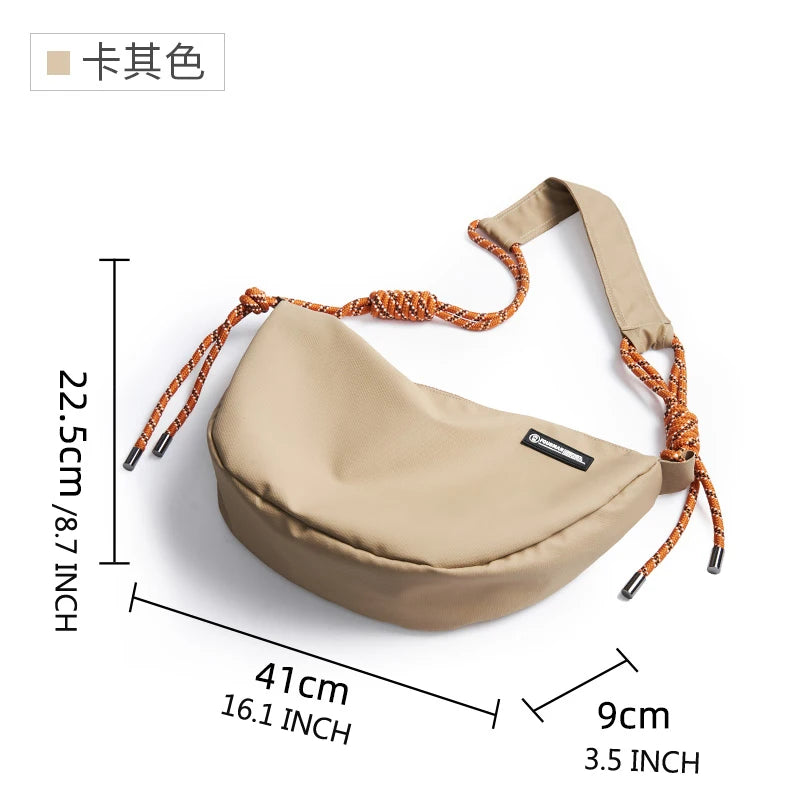 Japanese Sling Bag for Men, Waterproof Lightweight Crossbody Bag, Sports Travel Shoulder Bag Fit 12.9 inch iPad