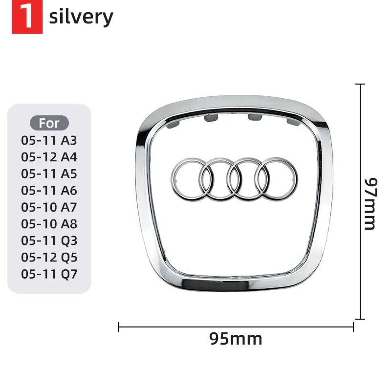 Car Steering Wheel Center Emblem Logo Sticker For AUDI Trim Frame Badge Decor Ring Cover Auto Accessories Q5 Q3 Q7 A3 A4 A6 S3