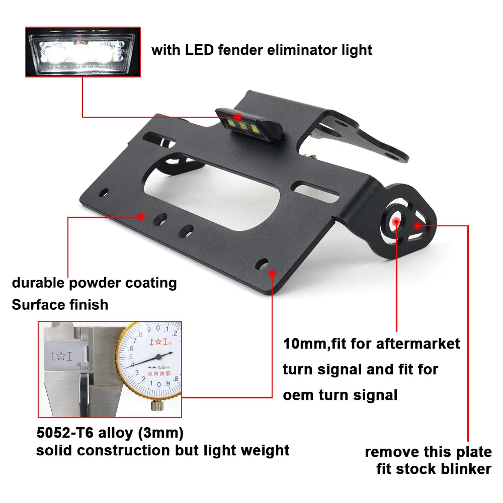 For YAMAHA MT125 MT-125 2020 2021 2022 2023 2024 2025 License Plate Holder Frame Motorcycle Tail Tidy Fender Eliminator Bracket