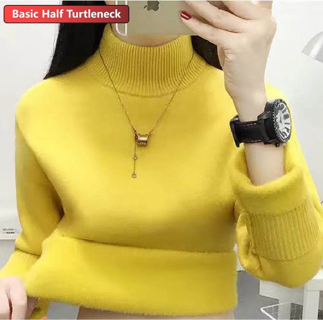 Elegant Velvet Lined Turtleneck Sweater - P12 Hub Europe