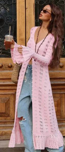 See-Through Knit Cardigan Dress - P12 Hub Europe