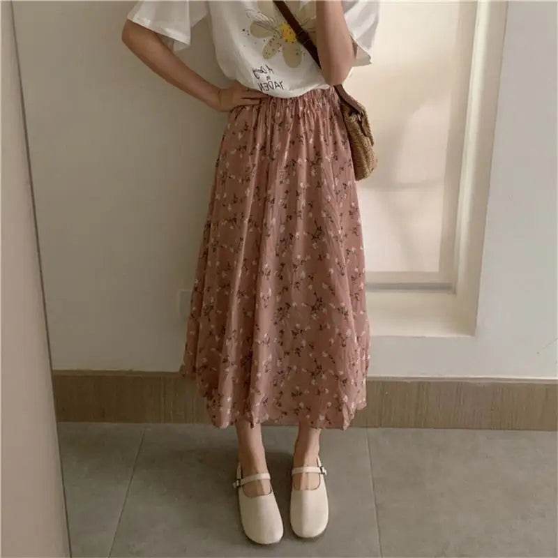 Women's Vintage Floral Midi Skirt - P12 Hub Europe