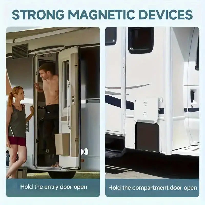 RV travel RV door stopper, travel trailer, camper van (white), RV door stopper magnetic luggage door lock, keep the door open, 1