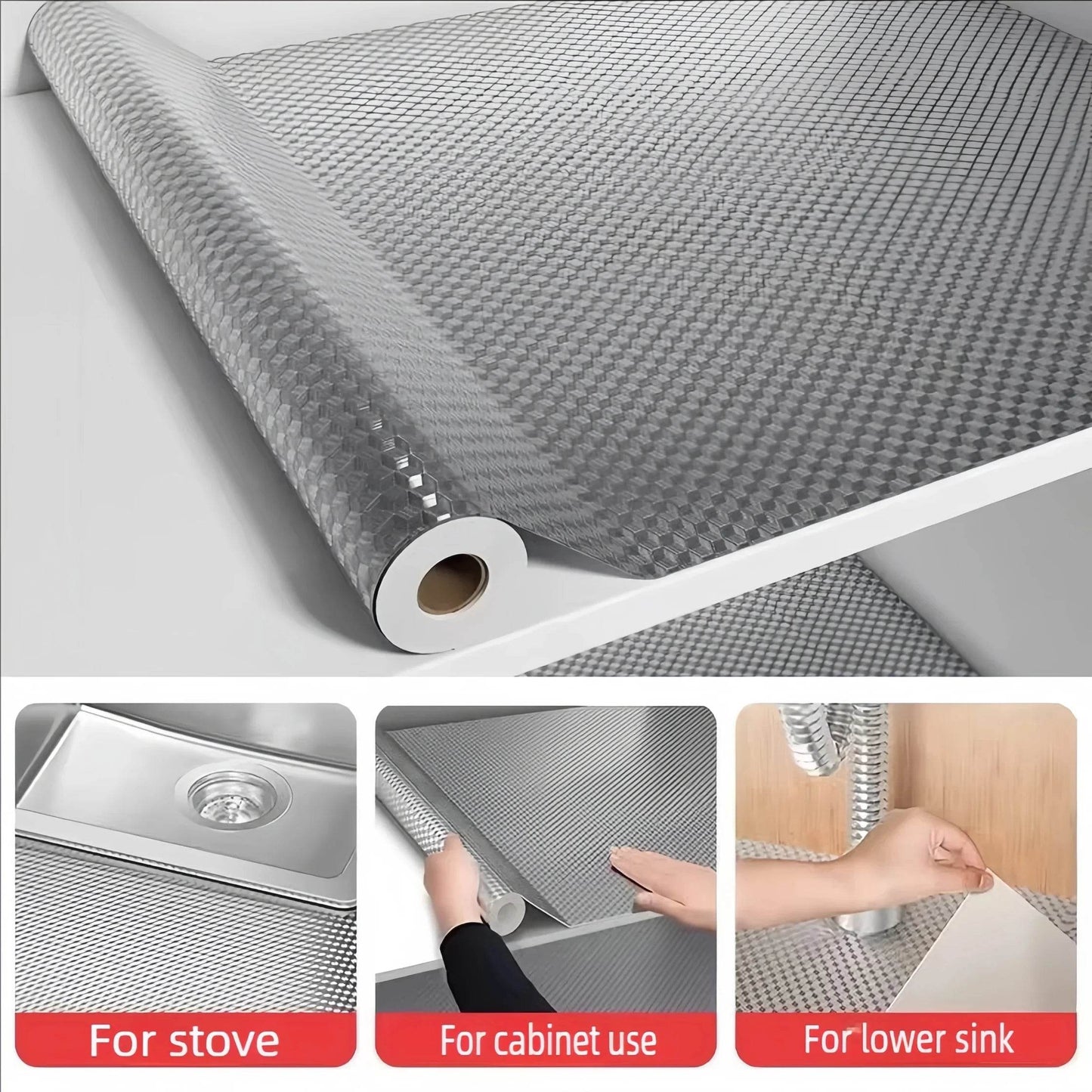 Kitchen Oil-proof Self Adhesive Stickers Anti Fouling High Temperature Waterproof Aluminum Foil Wallpaper Cabinet Contact Papers - P12 Hub Europe