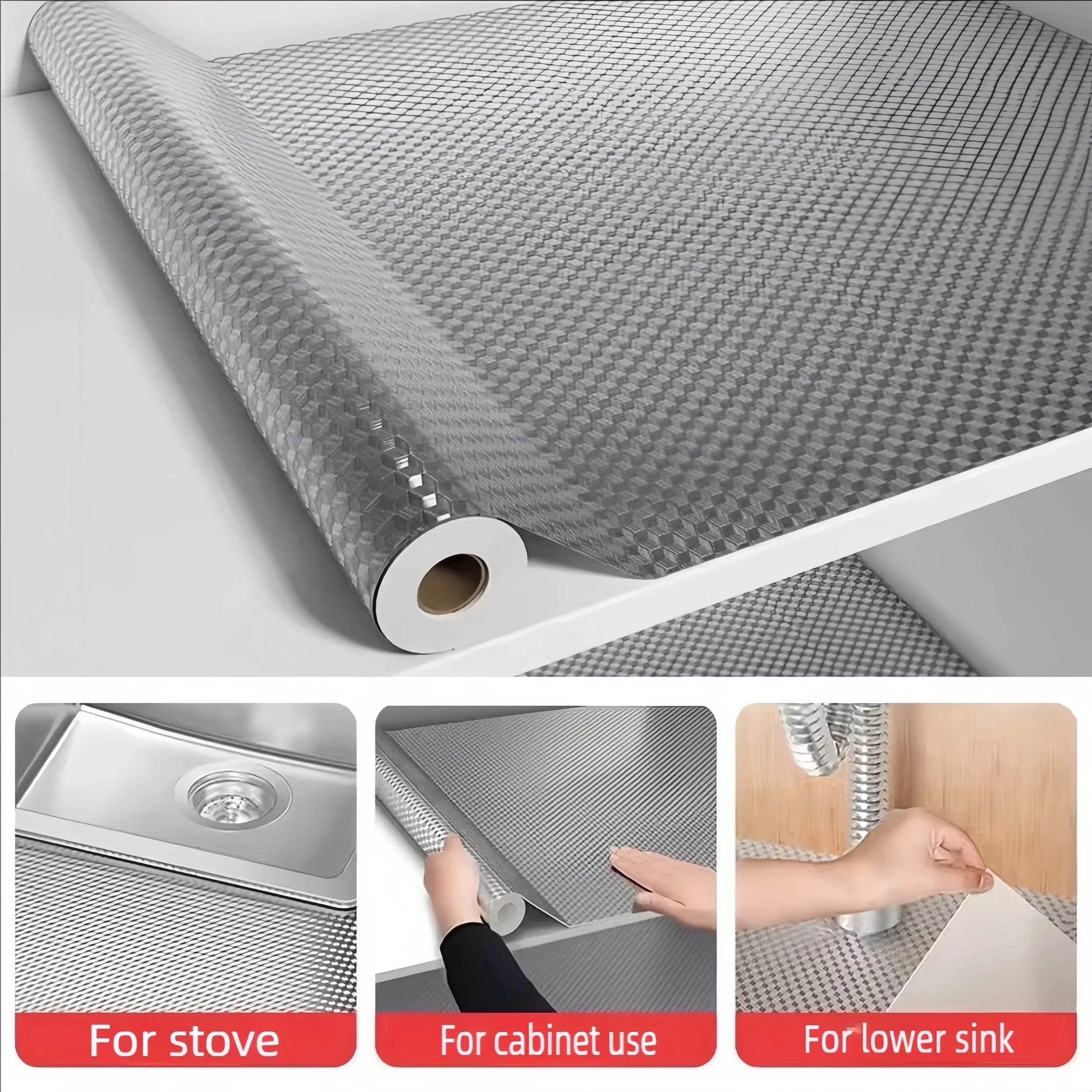 Kitchen Oil-proof Self Adhesive Stickers Anti Fouling High Temperature Waterproof Aluminum Foil Wallpaper Cabinet Contact Papers - P12 Hub Europe
