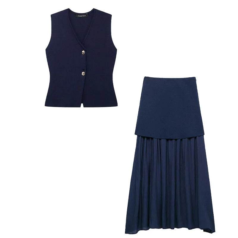 Knitted Vest Skirt Set - P12 Hub Europe