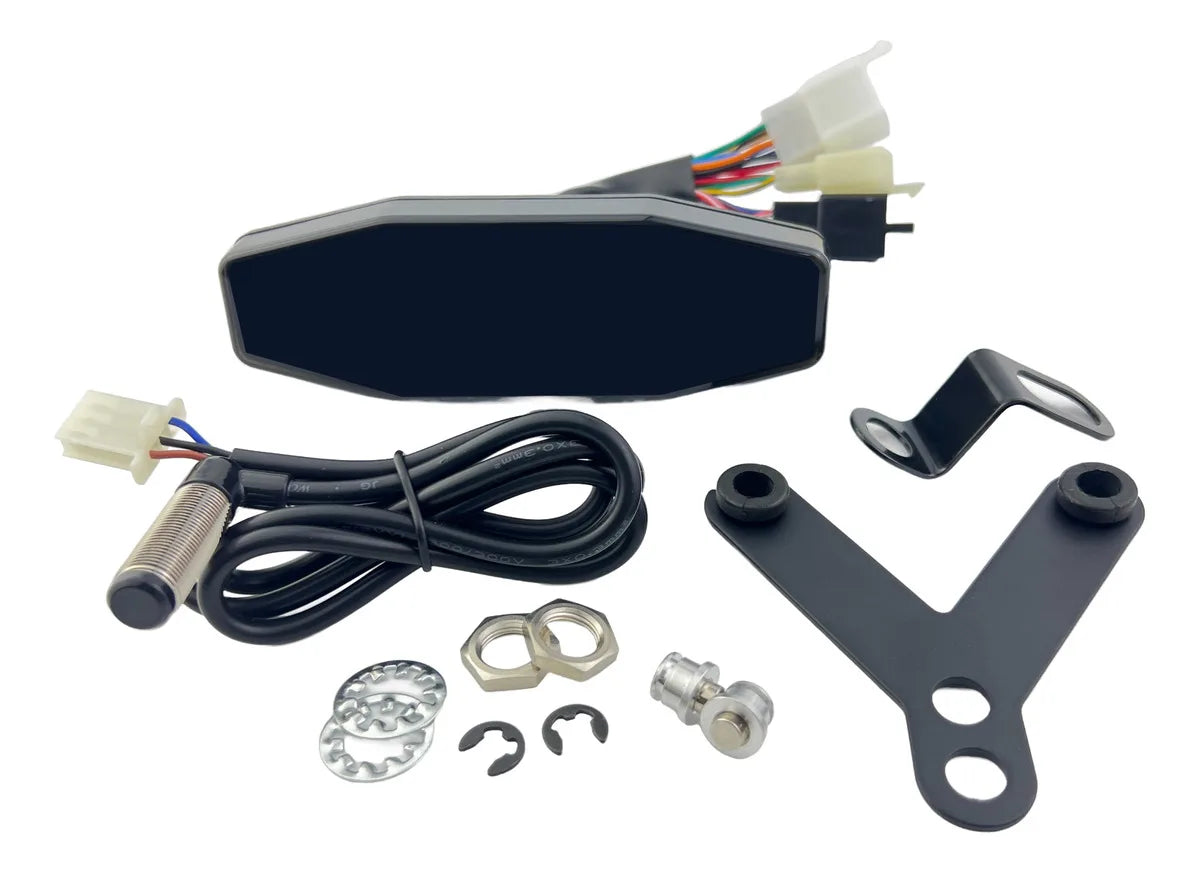 Universal Motorcycle LED Waterproof Digital Tachometer Dashboard Instrument with Turn Signal Fuel Gauge Y Bracket