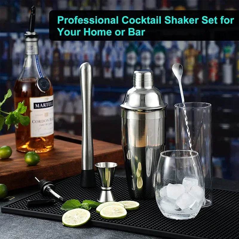 1/3/6/9/11pcs Cocktail Shaker Set Stainless Steel Bartender Kit Cocktail Mixer Wine Martini Boston Shaker Party Bar Tools - P12 Hub Europe