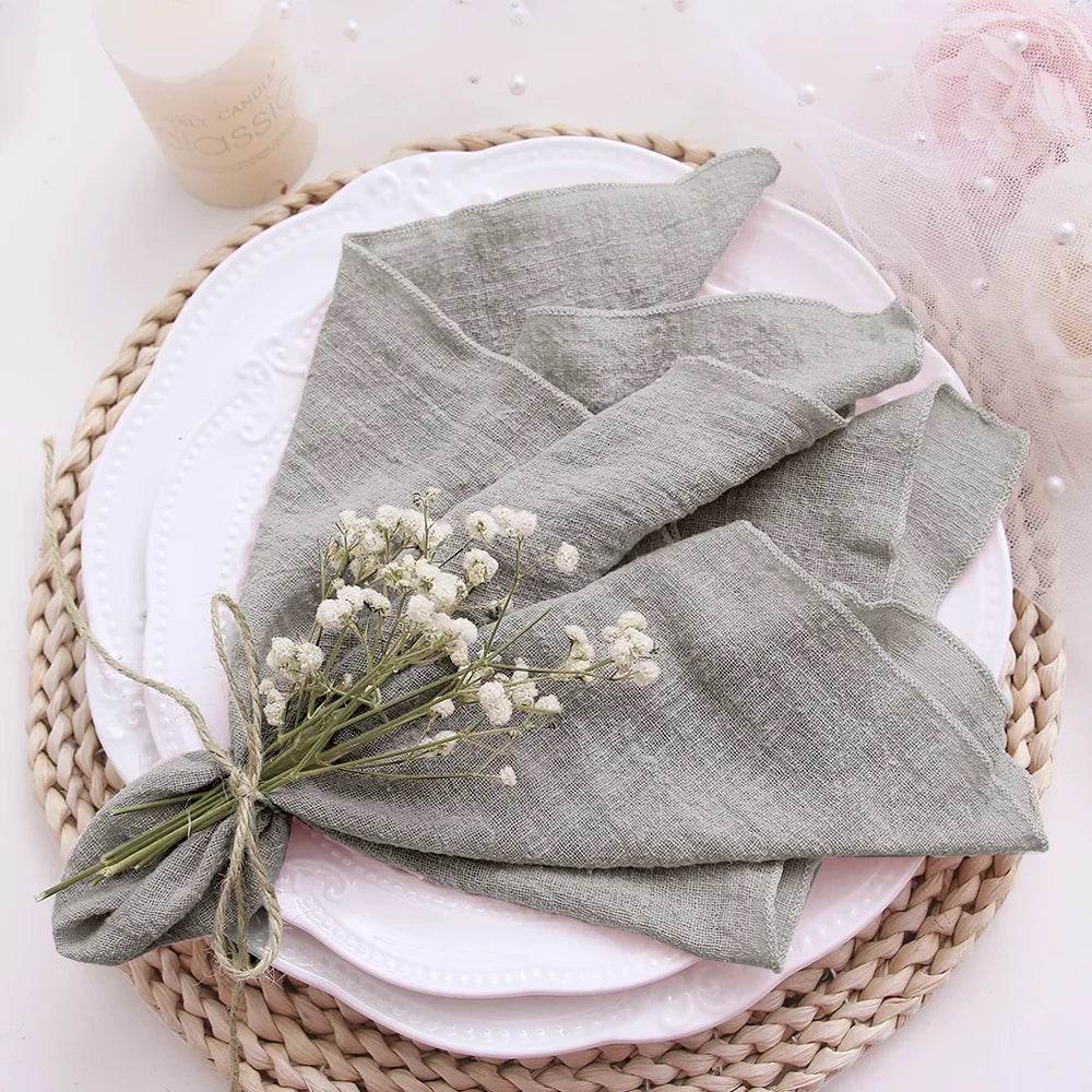 10pcs Cotton Cloth Napkins Gauze Fabric Blue 30x30cm for Wedding Party Birthday Tea Towel Table Baby Shower Christmas Napkins - P12 Hub Europe