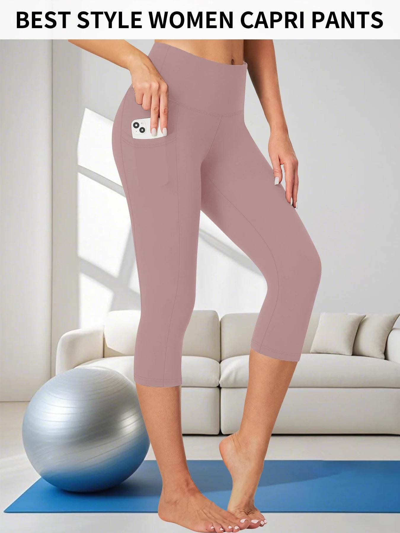 Women's High Waist Capri Leggings - P12 Hub Europe
