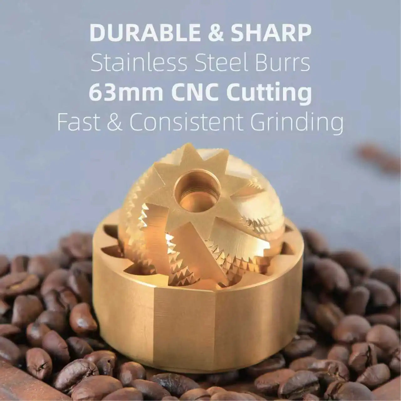 Havmore CNC Stainless Steel 7 Stars Conical Burr Modern Design Home Use  Adjustable Setting Manual Coffee Grinder