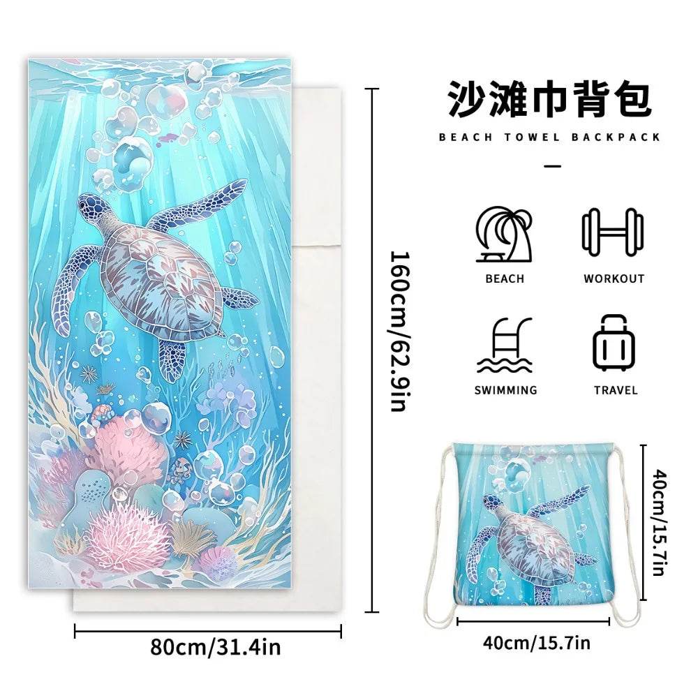 Quick Dry Towel Beach Bag Portable Bath Towels Travel Print Sports Surf for The Mat Designer Sand Free Large Bundle Large Adults - P12 Hub Europe