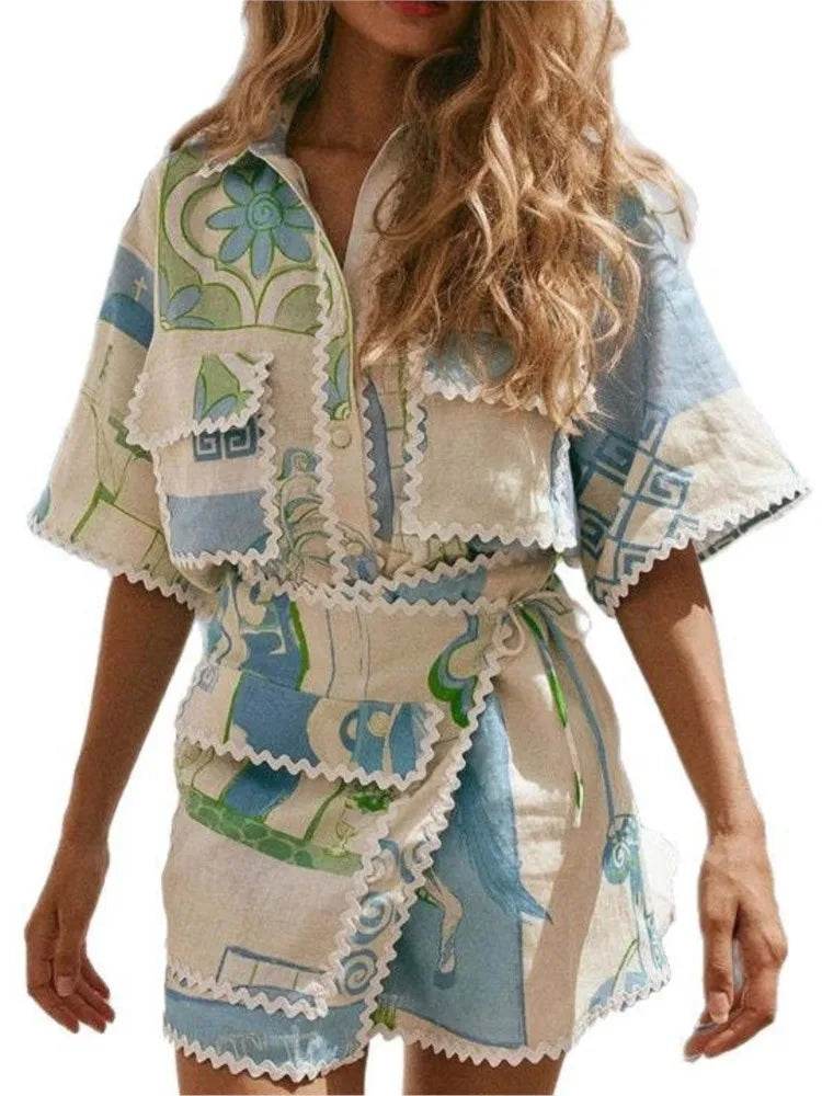 Fashion Printed Ruffle Skirt Set - P12 Hub Europe