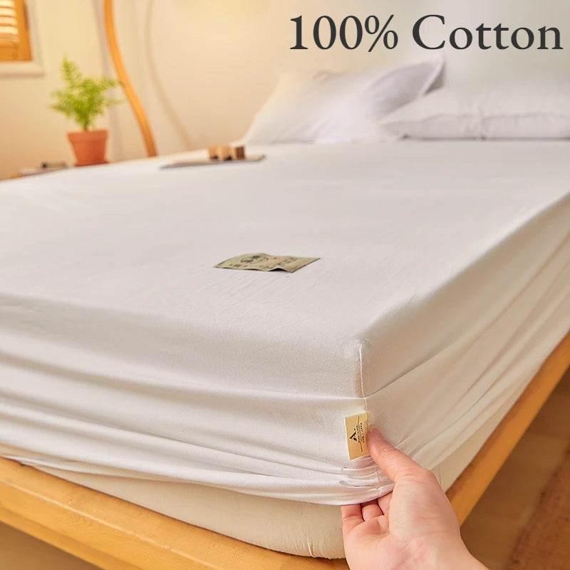 Fitted Bed Sheet Luxury Egyptian Pure Cotton Mattress Cover Bedspreads Elastic Bed Linens Soft Bedsheet (Pillowcase Can Order) - P12 Hub Europe
