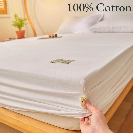 Fitted Bed Sheet Luxury Egyptian Pure Cotton Mattress Cover Bedspreads Elastic Bed Linens Soft Bedsheet (Pillowcase Can Order) - P12 Hub Europe