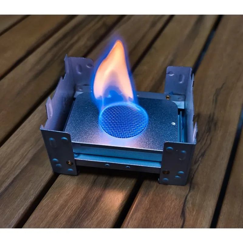 x1 Mini Alcohol Stove Island Stove Fully Burned Outdoors Windproof Outdoor Camping Portable BBQ Trigger Tool Furnace Accessories
