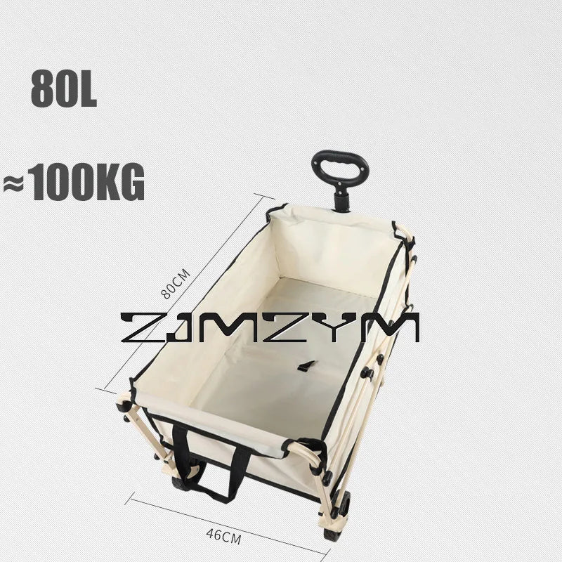Outdoor Portable Cart Foldable Large Capacity Multifunction Adjustable Handcart Camping Wagon Trolley Beach Handle Picnic Cart