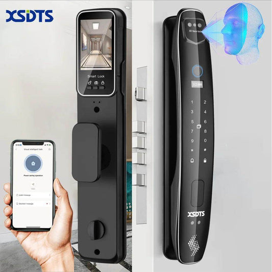 3D Face Smart Door Lock |Camera, Fingerprint, WiFi, 40-90cm - P12 Hub Europe